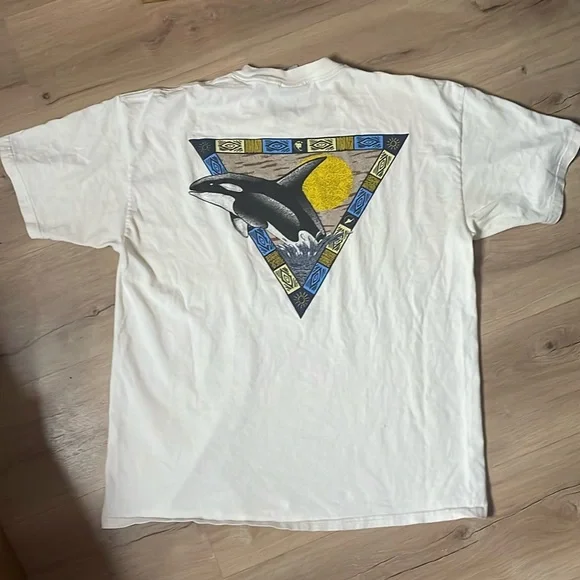 Vintage Jantzen Clean Water Whale T-Shirt. Made in USA. XL. GUC. - Picture 1 of 6